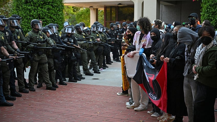 Protesters and the police