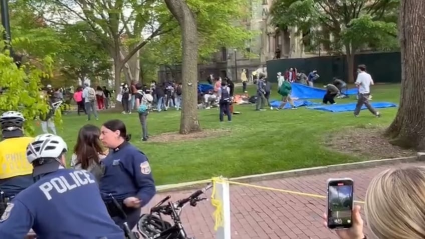 Screenshot of protest at Penn