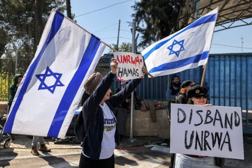 A right-wing Israeli protester demonstrates earlier this year outside the headquarters com