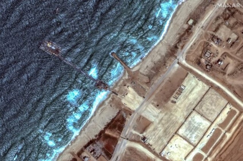 The US-built temporary pier on the coast of Gaza was washed away but has been repaired and