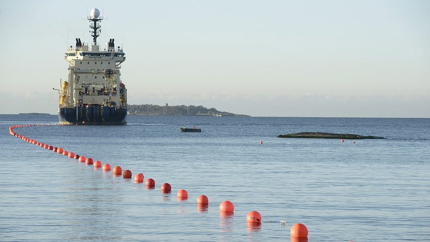 Cable being laid in Baltic Sea