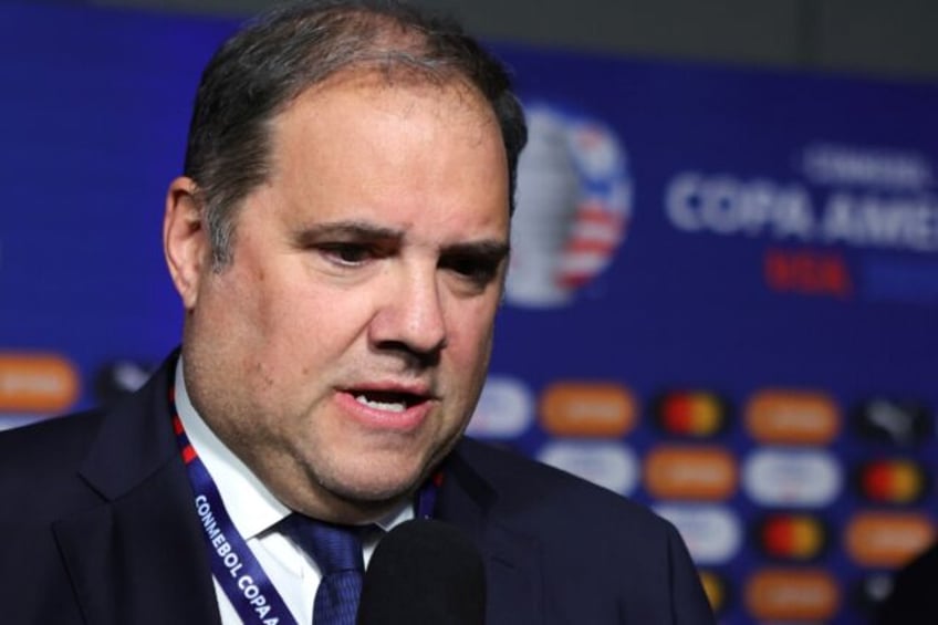 Victor Montagliani, President of CONCACAF, speaks at the 2024 Copa America draw