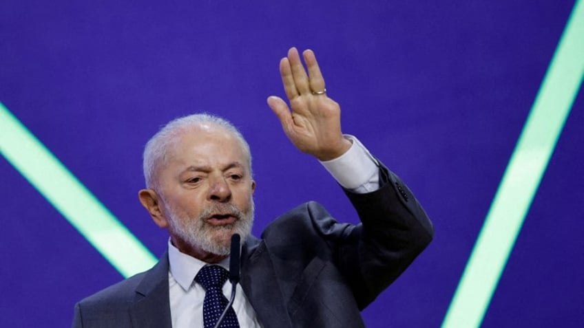 Brazils President Luiz Inacio Lula da Silva speaks during the national technology conference in Brasilia