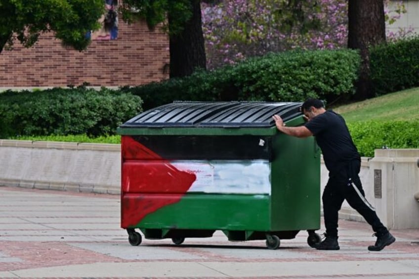 A protest encampment was cleared out at the University of California, Los Angeles after an