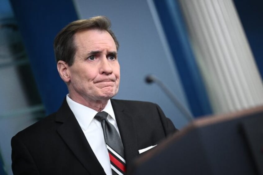 US National Security Council spokesman John Kirby speaks during a briefing at the White House on January 19, 2024