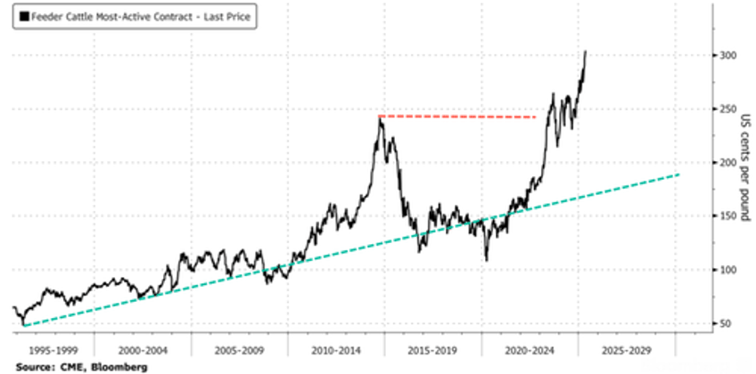 us cattle futures hit new highs after mexican beef imports halted to stop pest invasion 