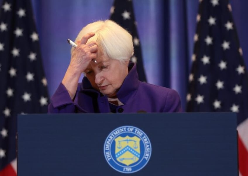 US Secretary of the Treasury Janet Yellen speaks during a news conference following a bila