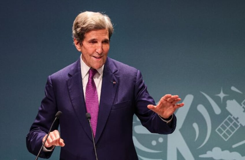 US climate envoy John Kerry speaks during a press conference at the UN climate summit in Dubai in December 2023