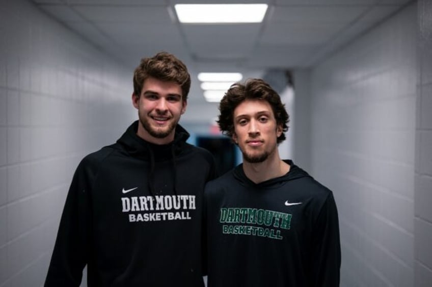 Cade Haskins, left, and Romeo Myrthil, right, were among those who led players on Dartmout