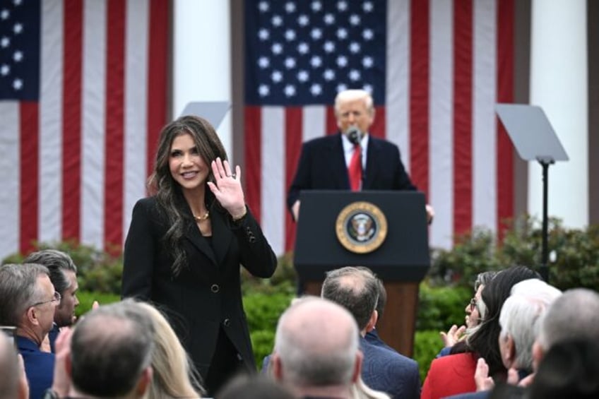 Secretary Kristi Noem's (left) Department of Homeland Security is considering a pitch for