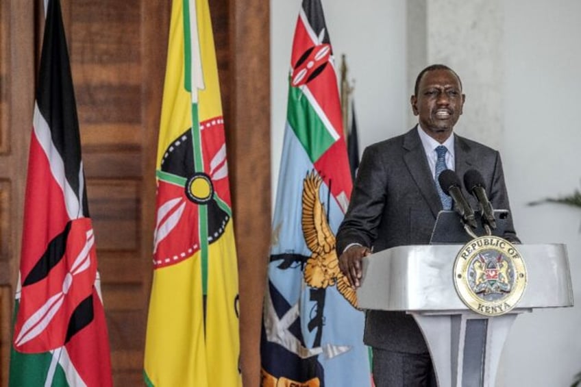 Kenyan President William Ruto speaks about recent floods during an address from State Hous