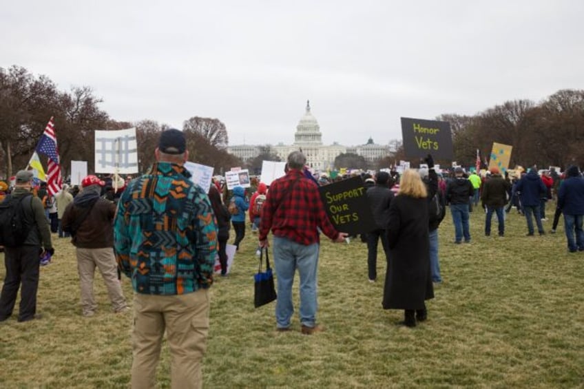 Demonstrators take to the National Mall in Washington to protest US President Donald Trump