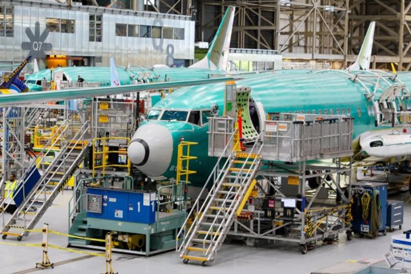 Boeing 737 MAX aircraft are assembled at the Boeing Renton Factory in Renton, Washington,