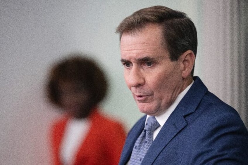 US National Security Council Coordinator for Strategic Communications John Kirby speaks during the White House daily briefing