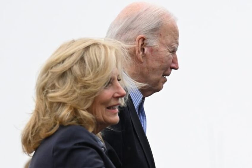 US First Lady Jill Biden, seen here with her president husband Joe, has slammed Republicans over their attacks on Hunter Biden