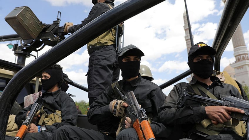 Houthi policemen in Yemen