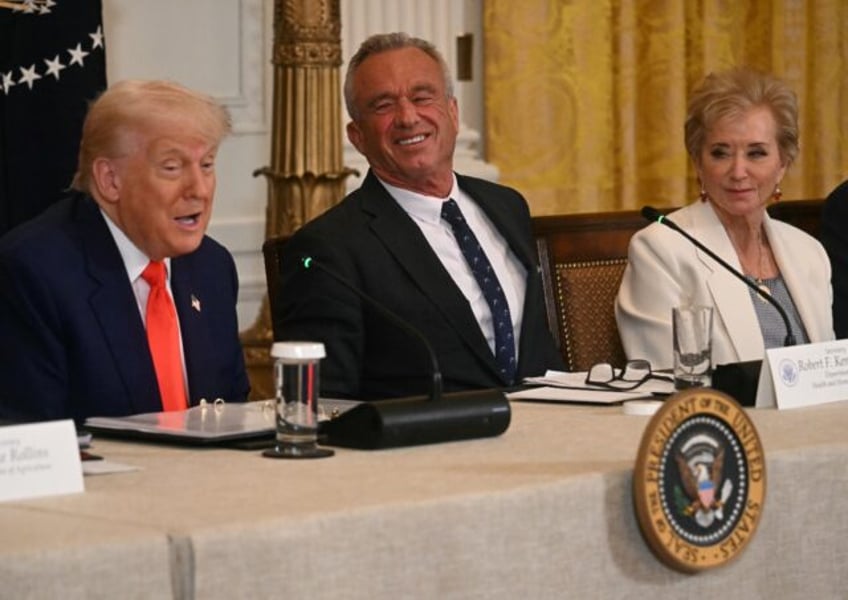 US President Donald Trump speaks as US Secretary of Health and Human Services Robert F. Ke