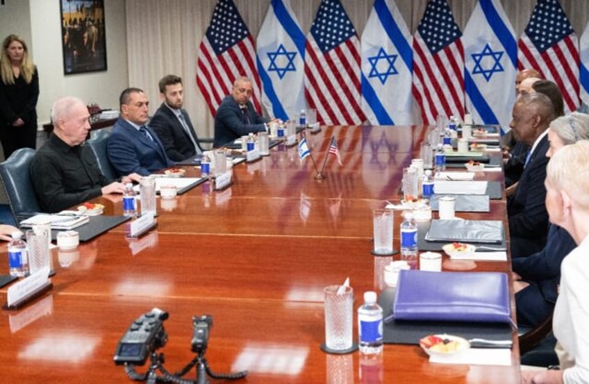 US Secretary of Defense Lloyd Austin meets with Israeli Defense Minister Yoav Gallant at t