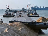 US-Led Gaza Pier Project Comes Under Mortar Fire As UN Officials Tour Site