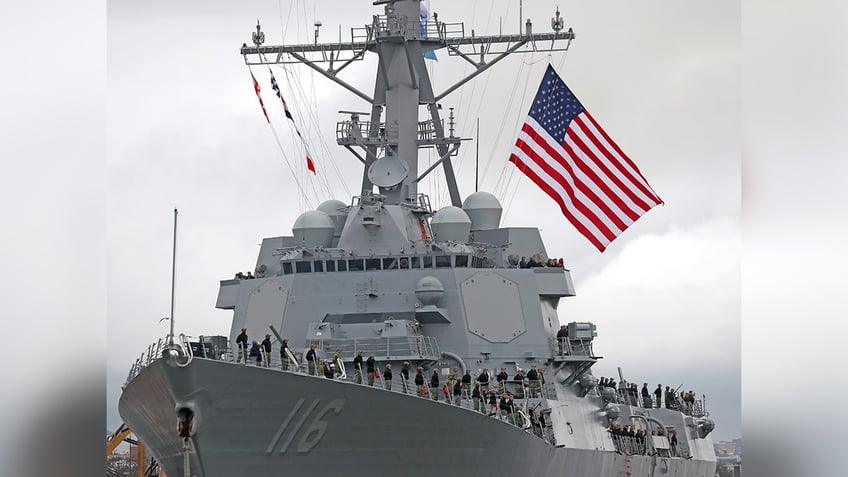 us navy destroyer shoots down drone from yemen in the red sea