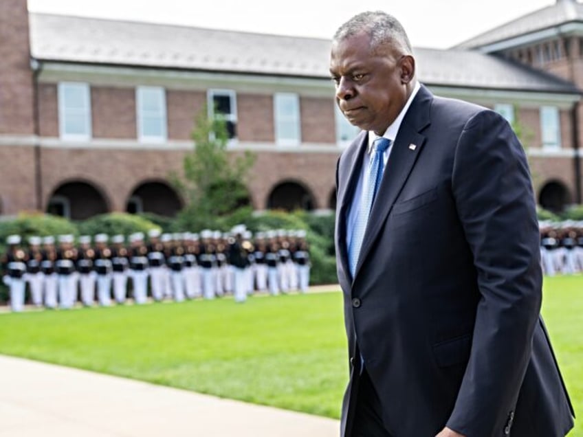 UNITED STATES - JULY 10: Defense Secretary Lloyd J. Austin attends a relinquishment of office ceremony for former Commandant Gen. David Berger at the Marine Barracks Washington on Monday, July 10, 2023. Gen. Eric Smith will serve as acting commandant. (Tom Williams/CQ Roll Call)