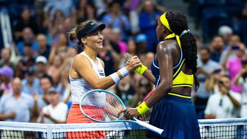 Tatjana Maria of Germany and Coco Gauff of the United States