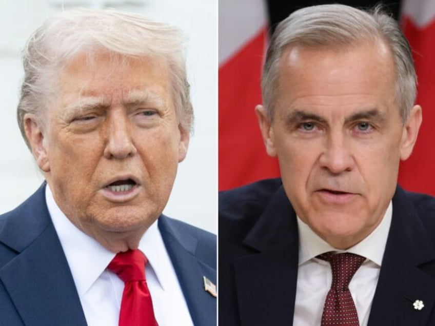 US President Donald Trump (L) has made threats to annex Canada and imposed wide-ranging ta