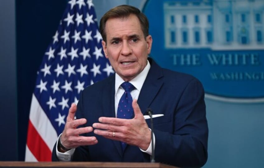 White House National Security Communications Advisor John Kirby speaks during the daily pr