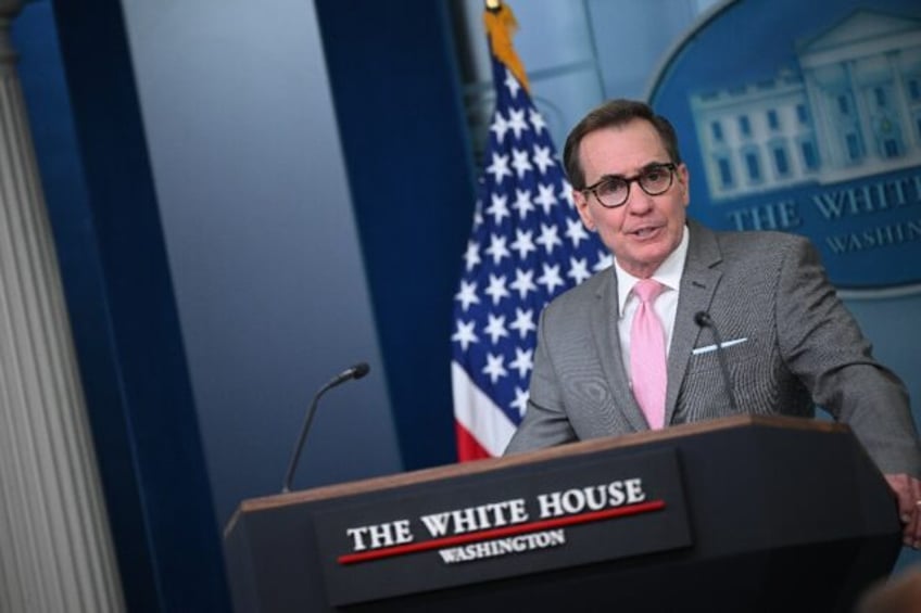 US National Security Council spokesman John Kirby briefs reporters at the White House on M