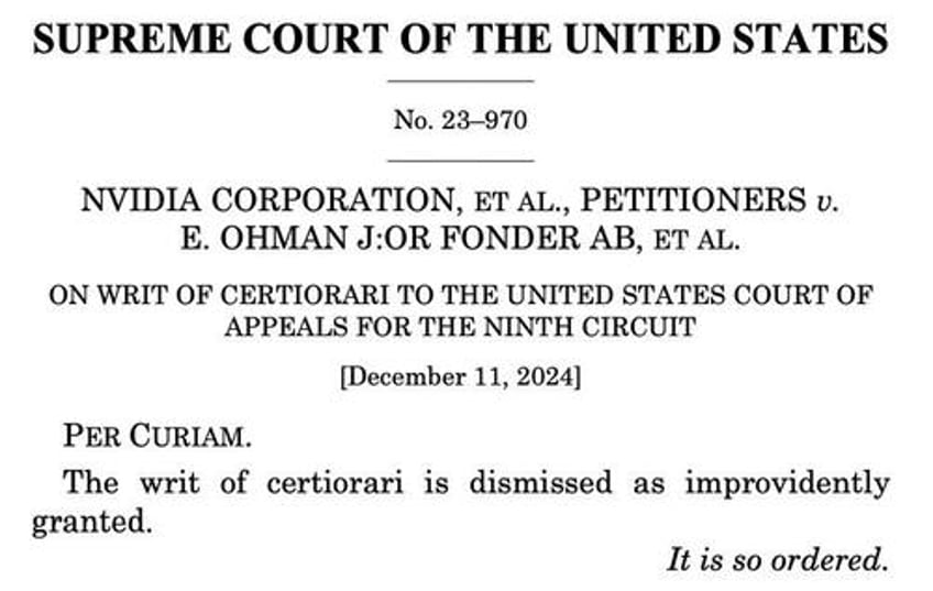 us supreme court bucks nvidias appeal to dismiss crypto class action suit