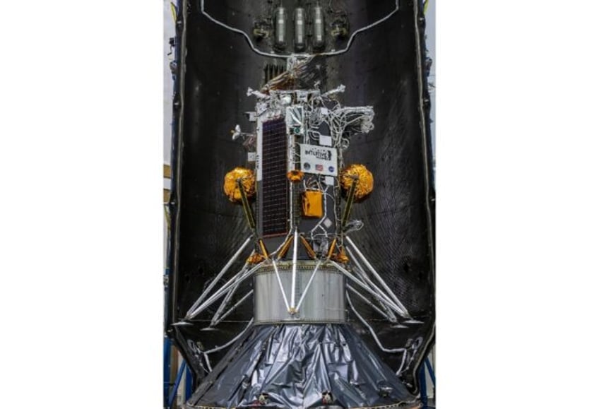 This handout picture from NASA shows the Nova-C lunar lander encapsulated within the fairi