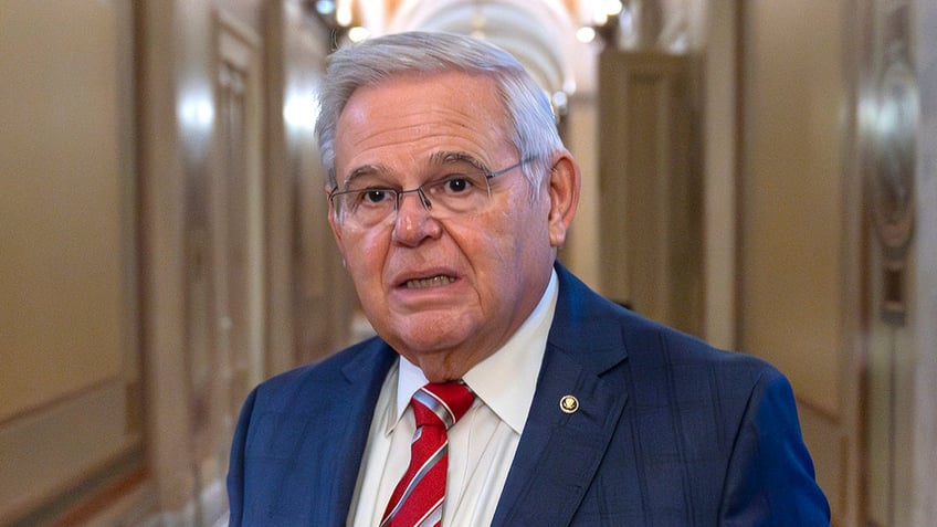 Democratic Sen. Bob Menendez in U.S. Capitol hallway