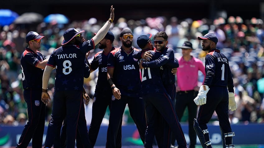 USA cricket celebrating win