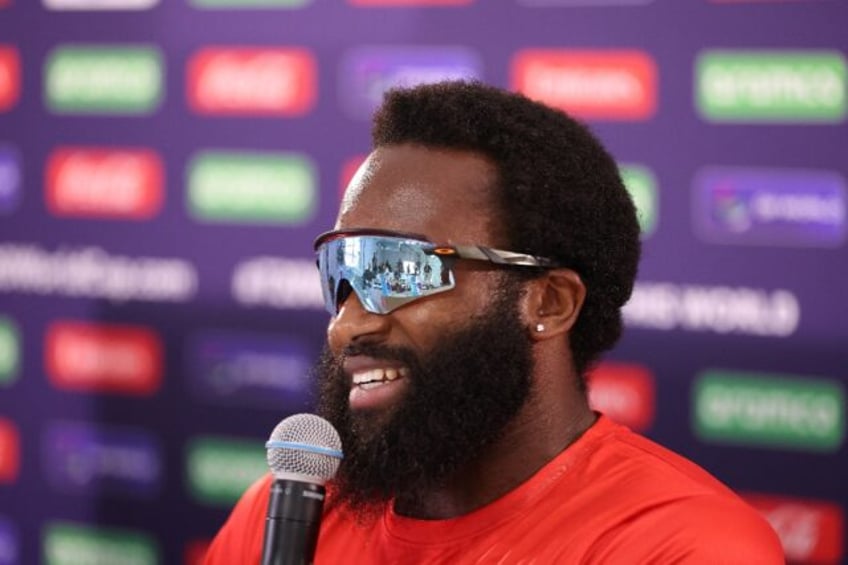 Aaron Jones of the USA speaks to the media ahead of Saturday's T20 World Cup opener agains