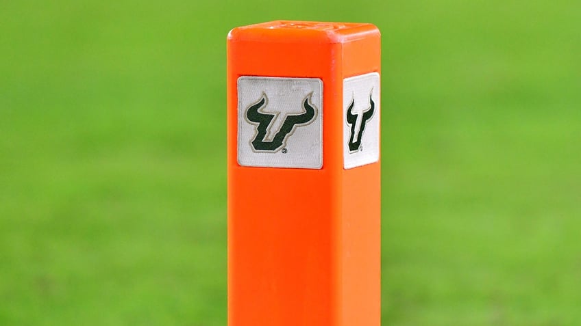 USF logo on football pylon