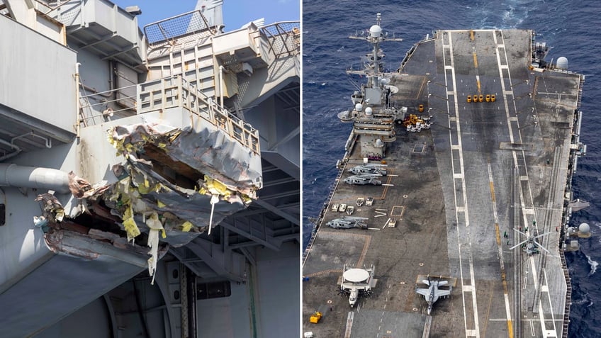 USS Harry Truman collision damage