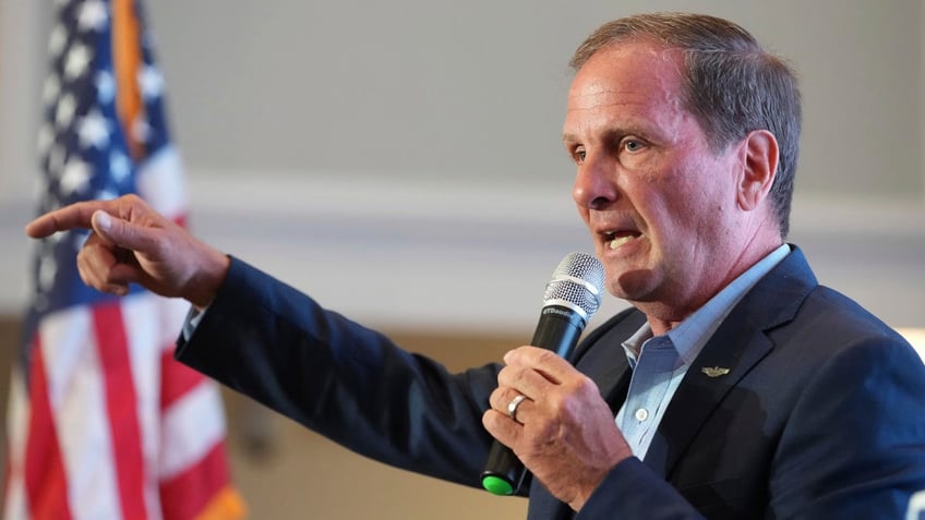 Utah Rep. Chris Stewart addresses supporters at an election night party