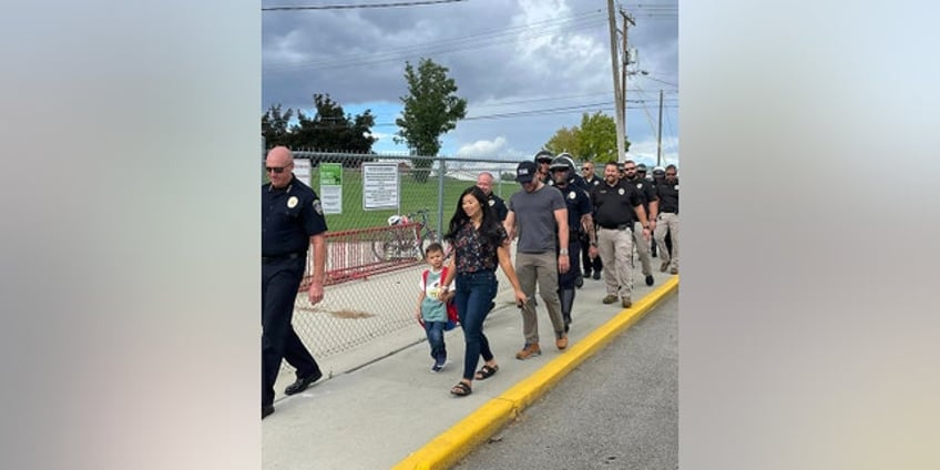 utah police fill in dads walk son of fallen officer to first day of kindergarten