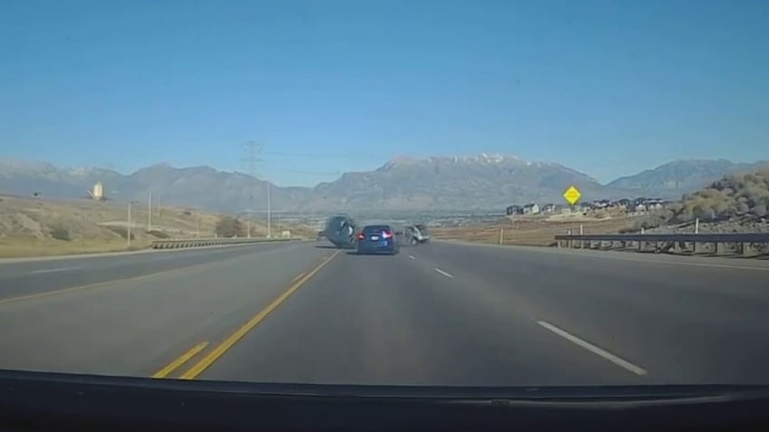 utah teen drifts over median before crashing head on into two cars dashcam video shows