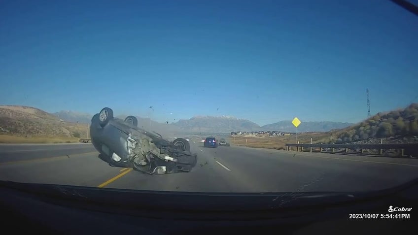 utah teen drifts over median before crashing head on into two cars dashcam video shows