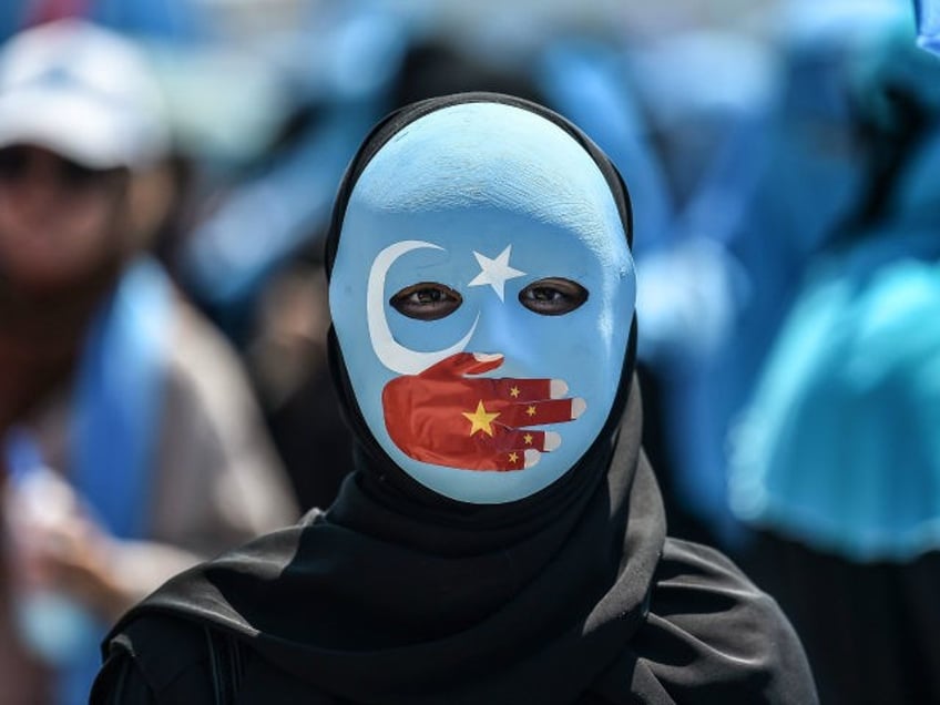 uyghurs protest terrorist china chairing pro palestinian un meeting committing genocide against muslims