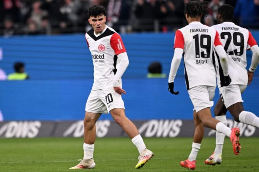 Frankfurt forward Can Uzun (L) scored the equaliser in a 1-1 home draw with Wolfsburg on S