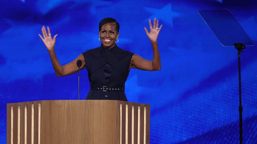 Michelle Obama takes the stage during Day 2 of the Democratic National Convention