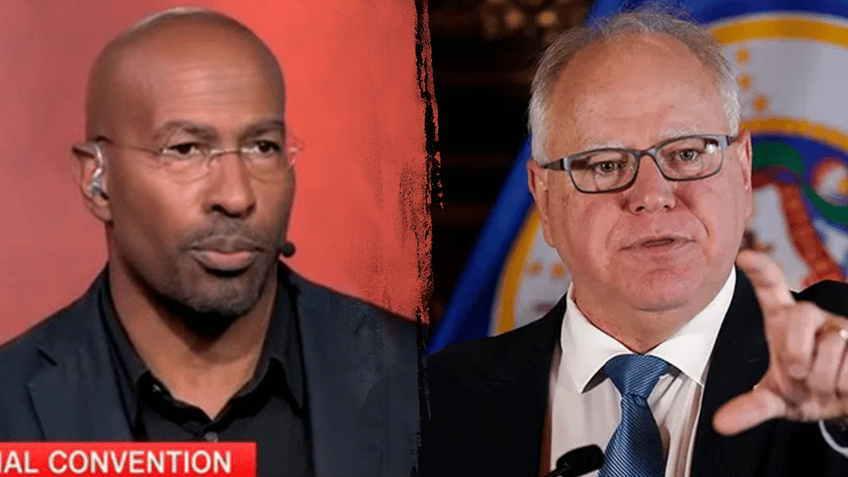 Van Jones and Tim Walz split image