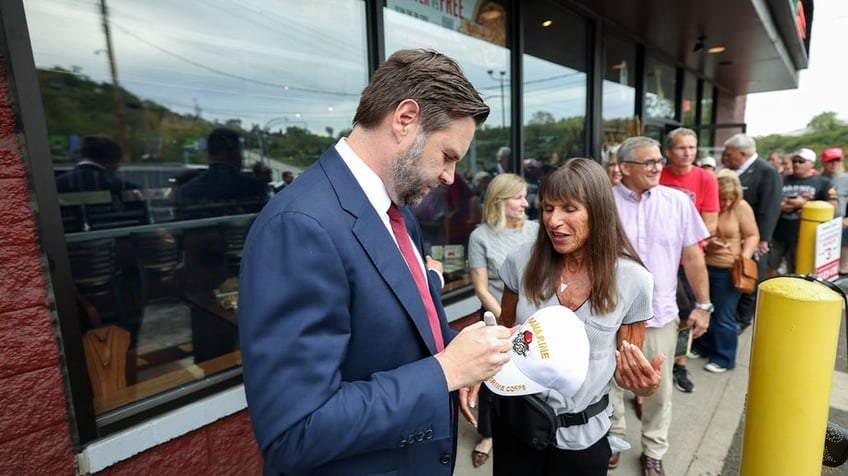 J.D. Vance greets supporter