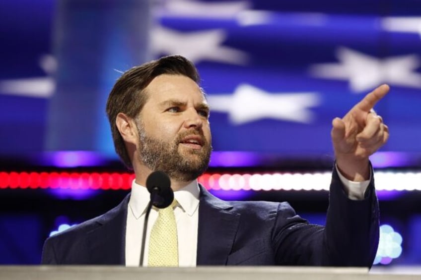 Republican vice presidential candidate J.D. Vance speaks during the second day of the Repu