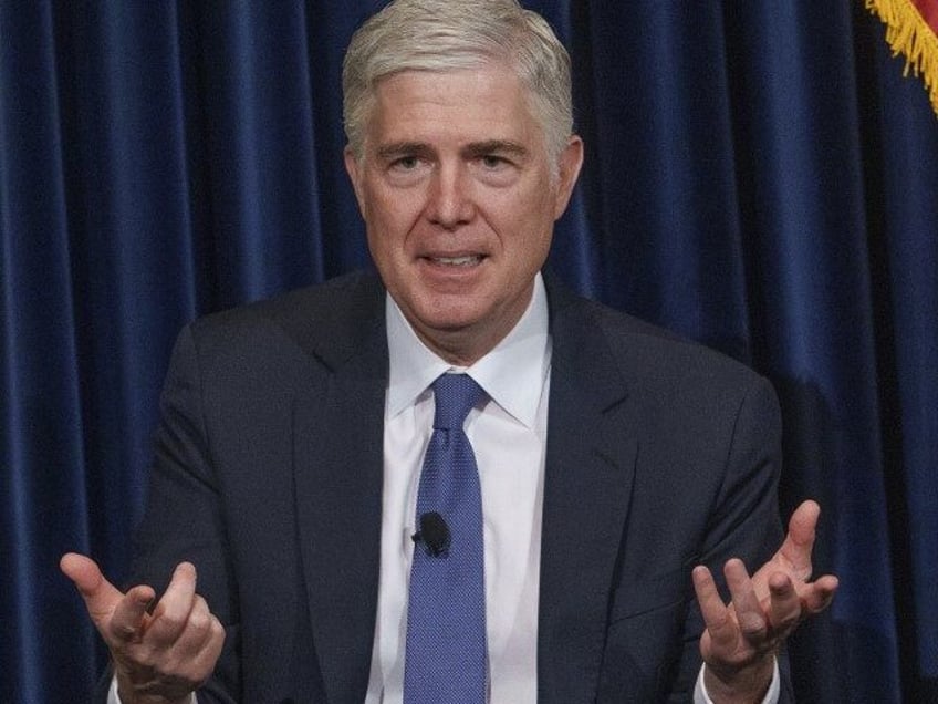 U.S. Supreme Court Associate Justice Neil Gorsuch speaks at the Ronald Reagan Presidential