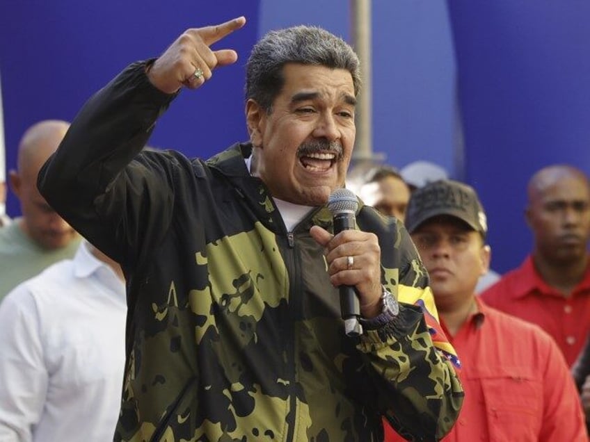 Venezuela's President Nicolas Maduro speaks during an event marking the anniversary of the 1958 coup that overthrew dictator Marcos Perez Jimenez, in Caracas, Venezuela, Tuesday, Jan. 23, 2024. (Jesus Vargas/AP)