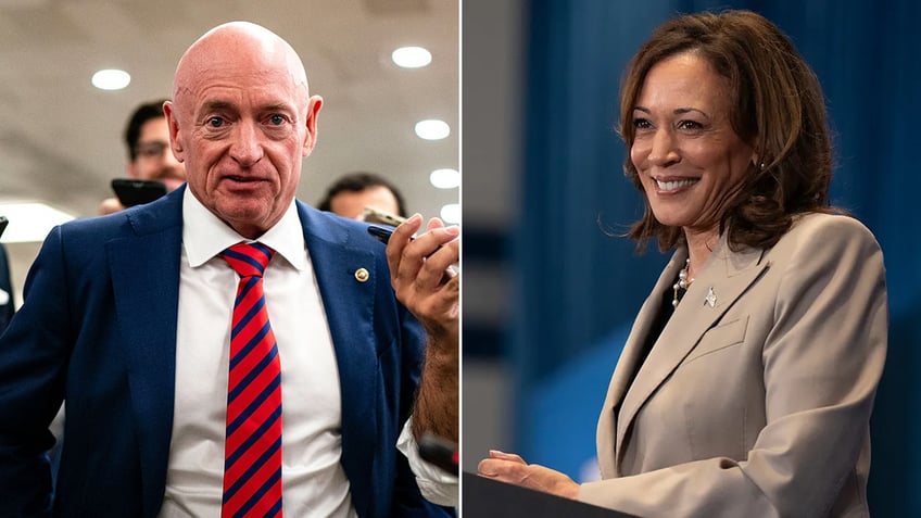 Sen. Mark Kelly and Vice President Kamala Harris