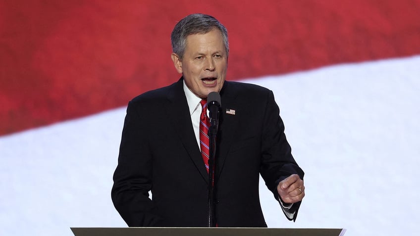 Senator Steve Daines speaks on Day 4 of the Republican National Convention